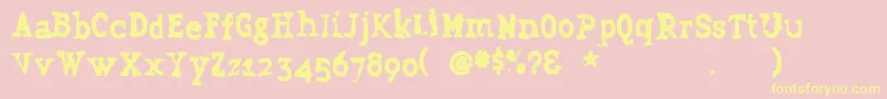 Grudge Font – Yellow Fonts on Pink Background