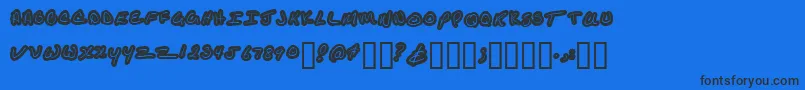 Kathleenuppercase Font – Black Fonts on Blue Background