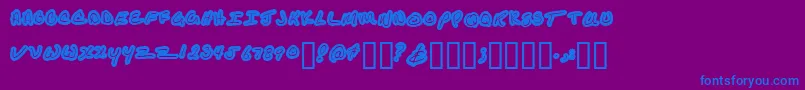 Шрифт Kathleenuppercase – синие шрифты на фиолетовом фоне