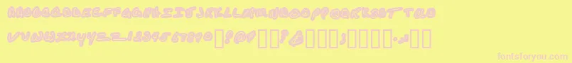 Kathleenuppercase Font – Pink Fonts on Yellow Background