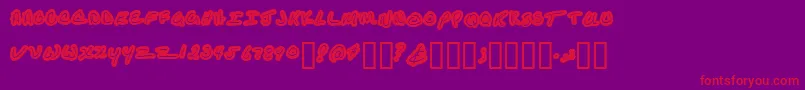 Kathleenuppercase Font – Red Fonts on Purple Background