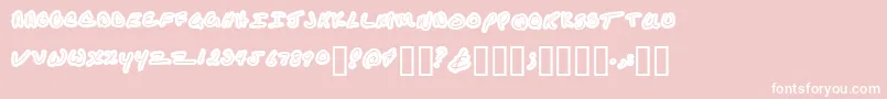 フォントKathleenuppercase – ピンクの背景に白い文字