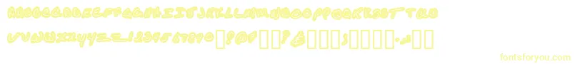 Kathleenuppercase-fontti – keltaiset fontit valkoisella taustalla