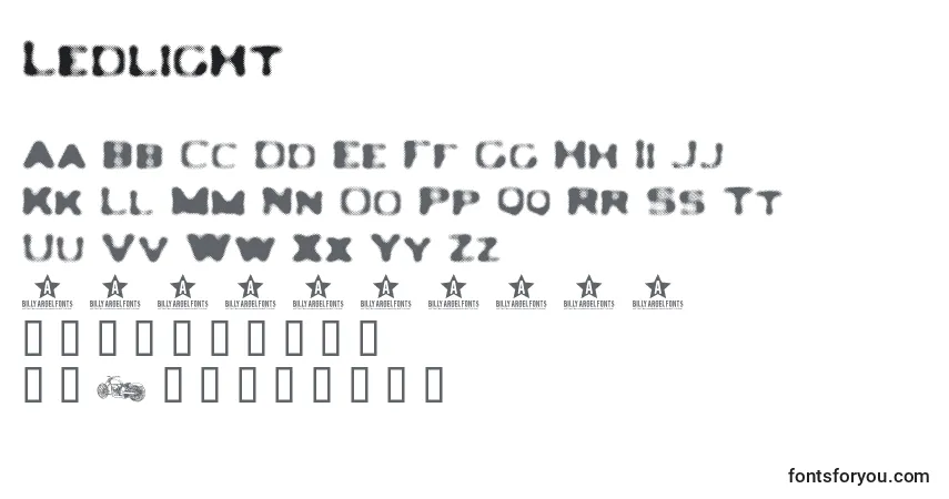 Schriftart Ledlight – Alphabet, Zahlen, spezielle Symbole