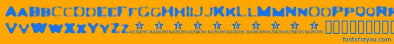 Ledlight Font – Blue Fonts on Orange Background