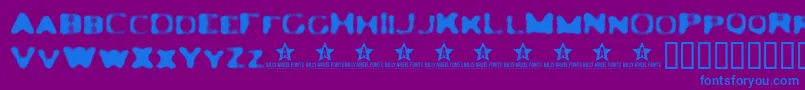 Ledlight Font – Blue Fonts on Purple Background