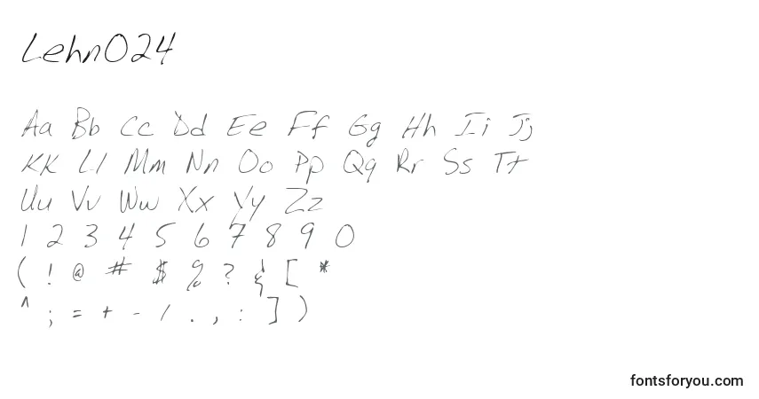 A fonte Lehn024 – alfabeto, números, caracteres especiais