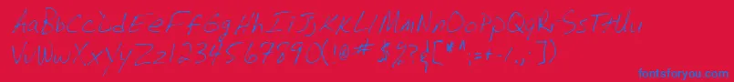 Lehn024 Font – Blue Fonts on Red Background