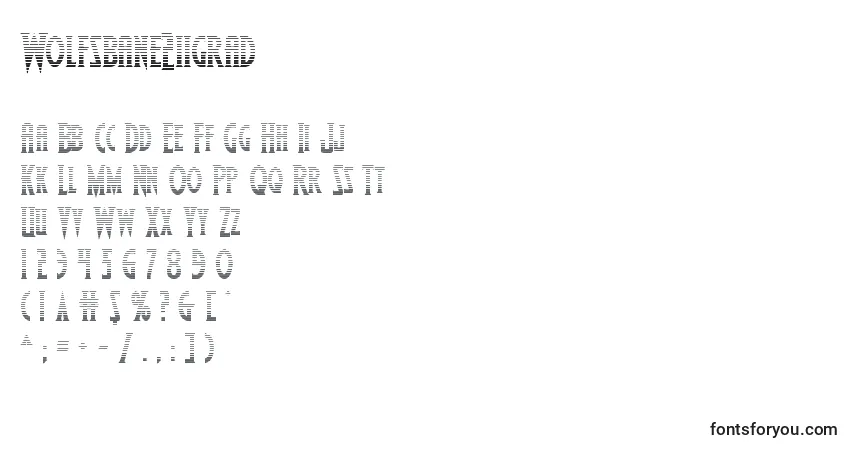 A fonte Wolfsbane2iigrad – alfabeto, números, caracteres especiais