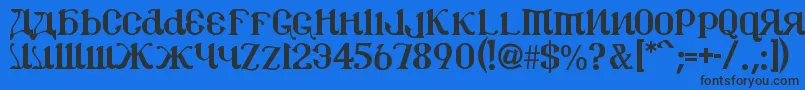 Csar2 Font – Black Fonts on Blue Background