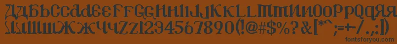 フォントCsar2 – 黒い文字が茶色の背景にあります