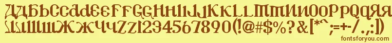 Csar2 Font – Brown Fonts on Yellow Background