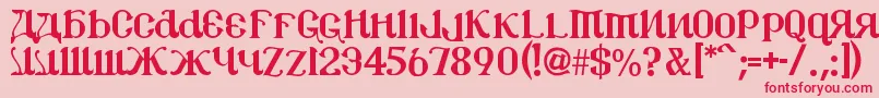 フォントCsar2 – ピンクの背景に赤い文字