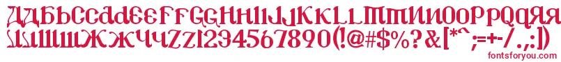 フォントCsar2 – 白い背景に赤い文字