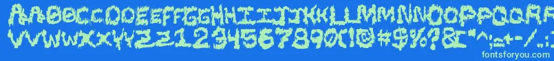 BlackShirtSlimeTrail Font – Green Fonts on Blue Background