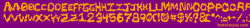 BlackShirtSlimeTrail Font – Orange Fonts on Purple Background