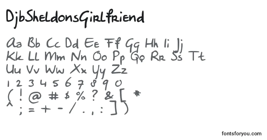 Fuente DjbSheldonsGirlfriend - alfabeto, números, caracteres especiales