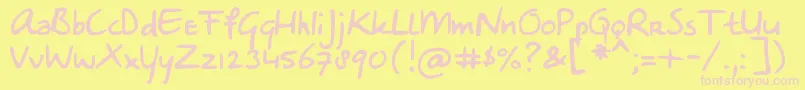 DjbSheldonsGirlfriendフォントについての詳細 フォントDjbSheldonsGirlfriend – ピンクのフォント、黄色の背景