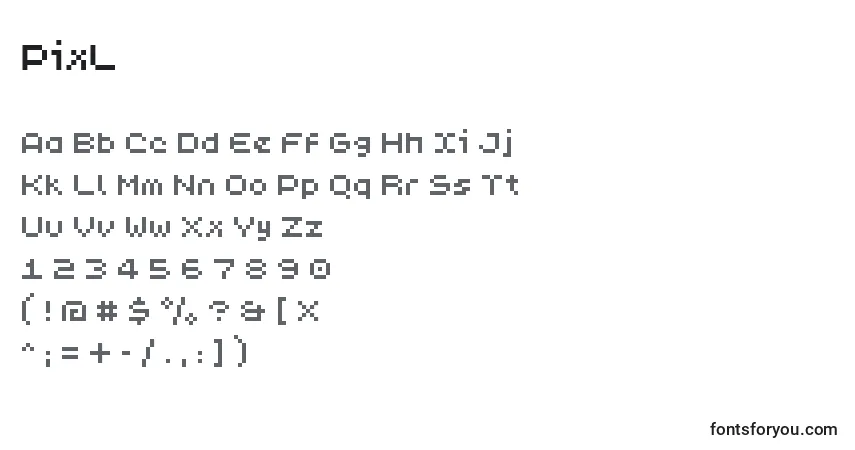 PixL (115658)フォント–アルファベット、数字、特殊文字