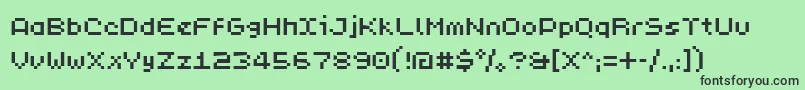 PixL Font – Black Fonts on Green Background
