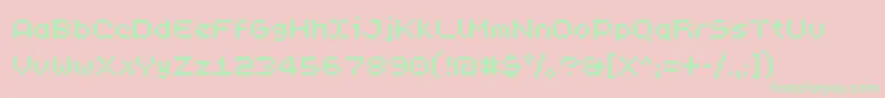 PixL-fontti – vihreät fontit vaaleanpunaisella taustalla