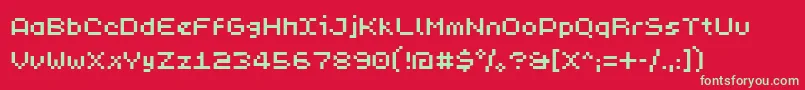 フォントPixL – 赤い背景に緑の文字