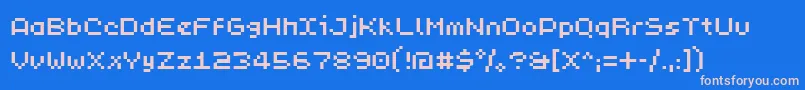 Więcej informacji o czcionce PixL Czcionka PixL – różowe czcionki na niebieskim tle