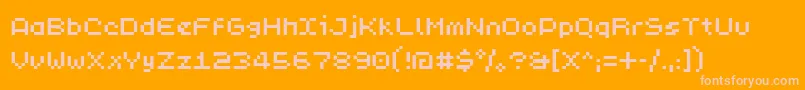 PixL-Schriftart – Rosa Schriften auf orangefarbenem Hintergrund