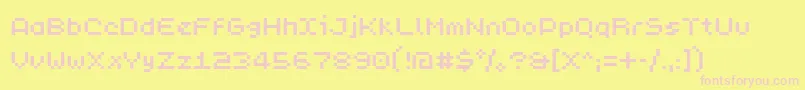 PixL Font – Pink Fonts on Yellow Background