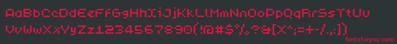 Czcionka PixL – czerwone czcionki na czarnym tle