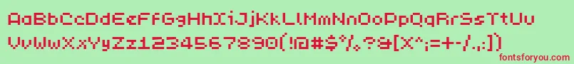 PixL Font – Red Fonts on Green Background