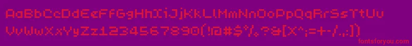 Fonte PixL – fontes vermelhas em um fundo violeta