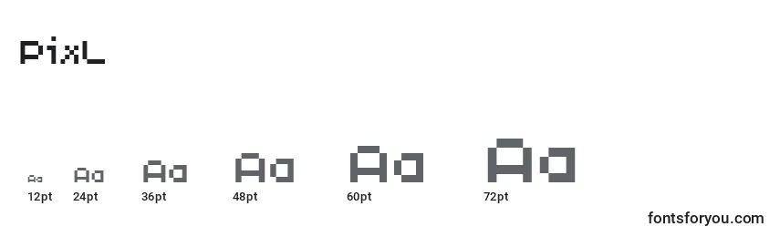 Размеры шрифта PixL (115658)