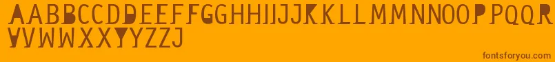 Sanserif-Schriftart – Braune Schriften auf orangefarbenem Hintergrund