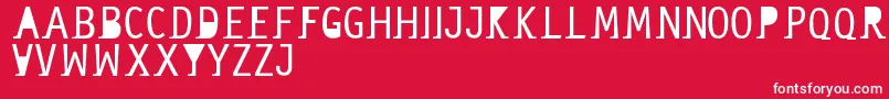 Czcionka Sanserif – białe czcionki na czerwonym tle