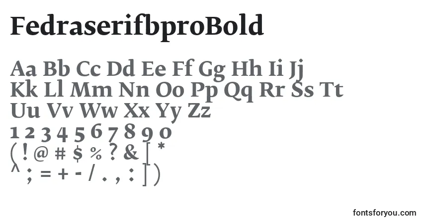Schriftart FedraserifbproBold – Alphabet, Zahlen, spezielle Symbole