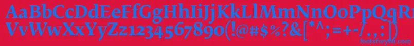 FedraserifbproBold Font – Blue Fonts on Red Background