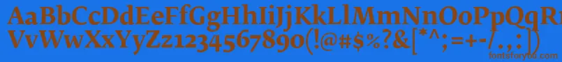 Czcionka FedraserifbproBold – brązowe czcionki na niebieskim tle