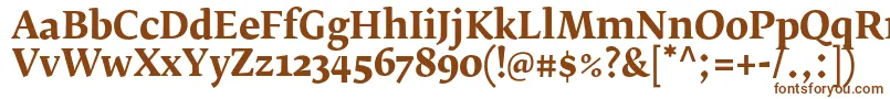 FedraserifbproBold-fontti – ruskeat fontit valkoisella taustalla