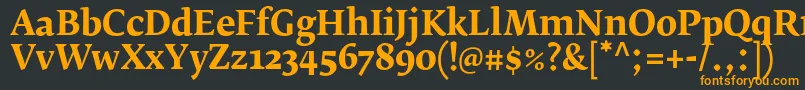 FedraserifbproBold Font – Orange Fonts on Black Background