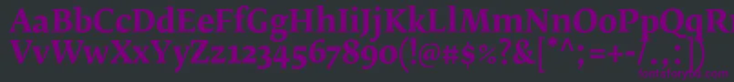Шрифт FedraserifbproBold – фиолетовые шрифты на чёрном фоне