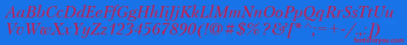 PetersburgItalic Font – Red Fonts on Blue Background