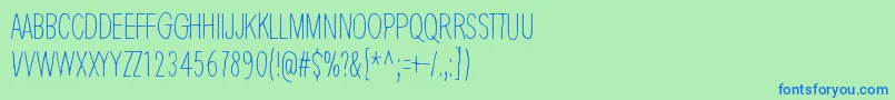 フォントThinKing – 青い文字は緑の背景です。