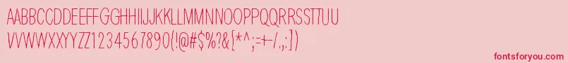 フォントThinKing – ピンクの背景に赤い文字