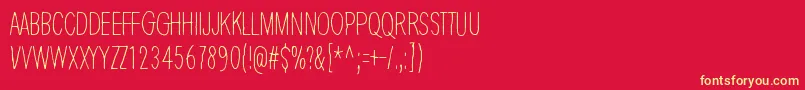 フォントThinKing – 黄色の文字、赤い背景