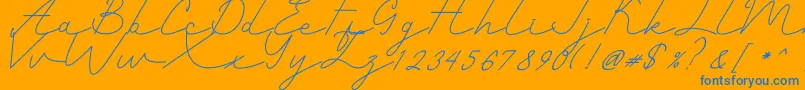 Lisätietoja Romantic-fontista Romantic-fontti – siniset fontit oranssilla taustalla