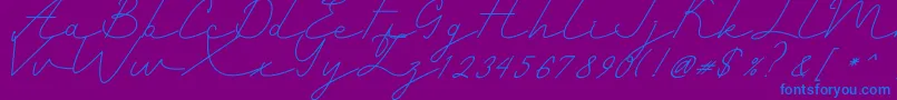 Fonte Romantic – fontes azuis em um fundo violeta