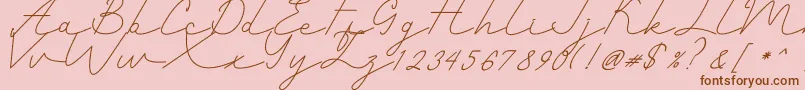 Czcionka Romantic – brązowe czcionki na różowym tle