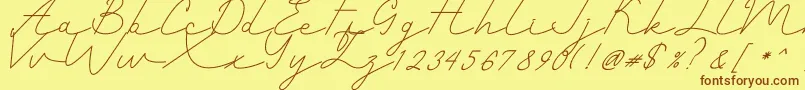 Czcionka Romantic – brązowe czcionki na żółtym tle