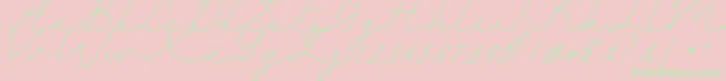 Romantic-Schriftart – Grüne Schriften auf rosa Hintergrund
